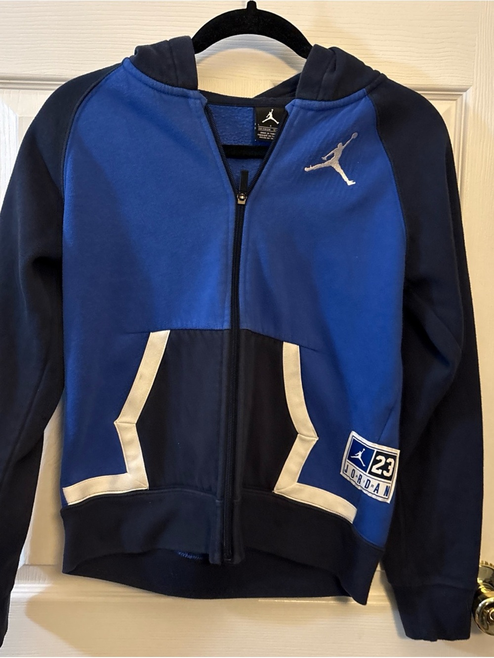 Jordan Blue and Navy Zip-Up Hoodie with Jumpman Tag